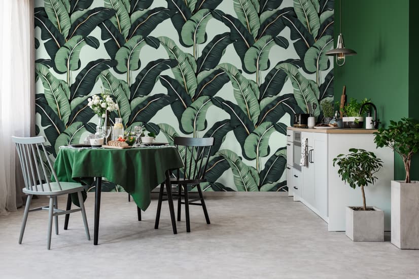 Exotic Banana Leaf Wallpaper Mural