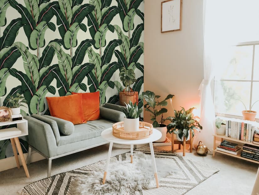 Exotic Banana Leaf Wallpaper Mural