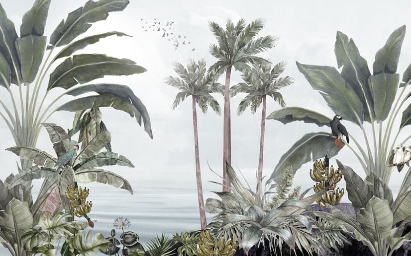 Exotic Forest on Seaside Wallpaper Mural