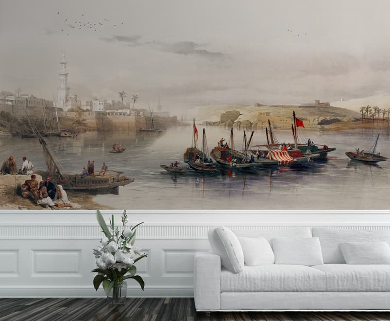 Seashore in Rural Life Historical Art Wallpaper Mural