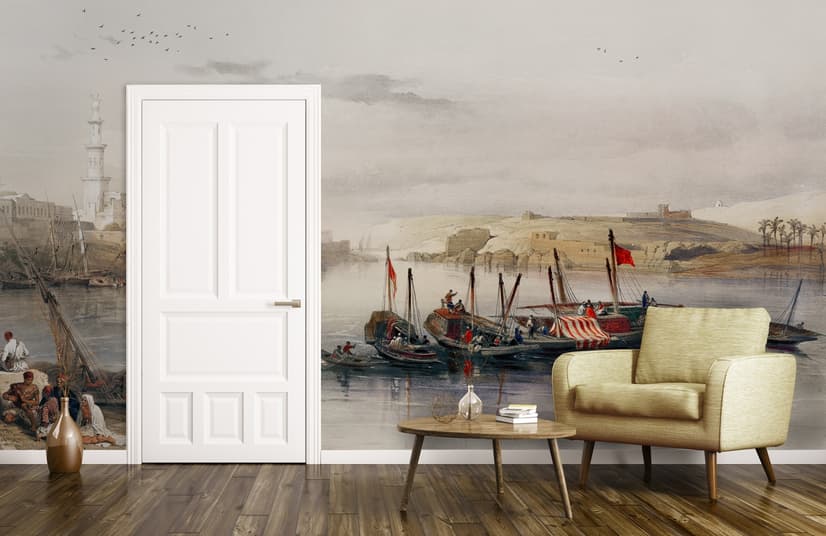 Seashore in Rural Life Historical Art Wallpaper Mural
