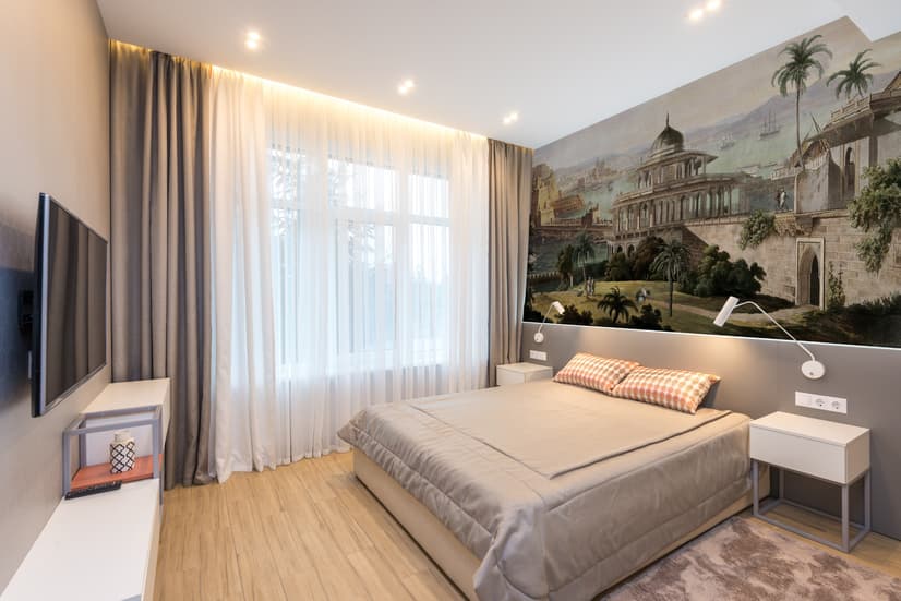 Old City Landscape with Castle Historical Wallpaper Mural