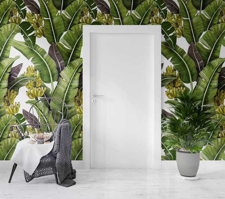 Green Banana Leaves Wallpaper Mural