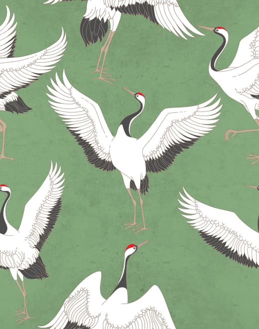 Crane Birds Wallpaper Mural