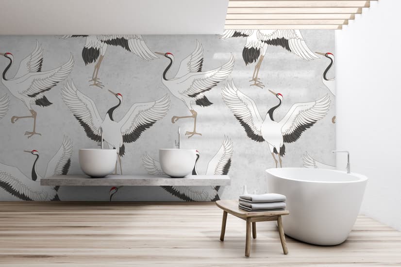 Crane Birds Wallpaper Mural