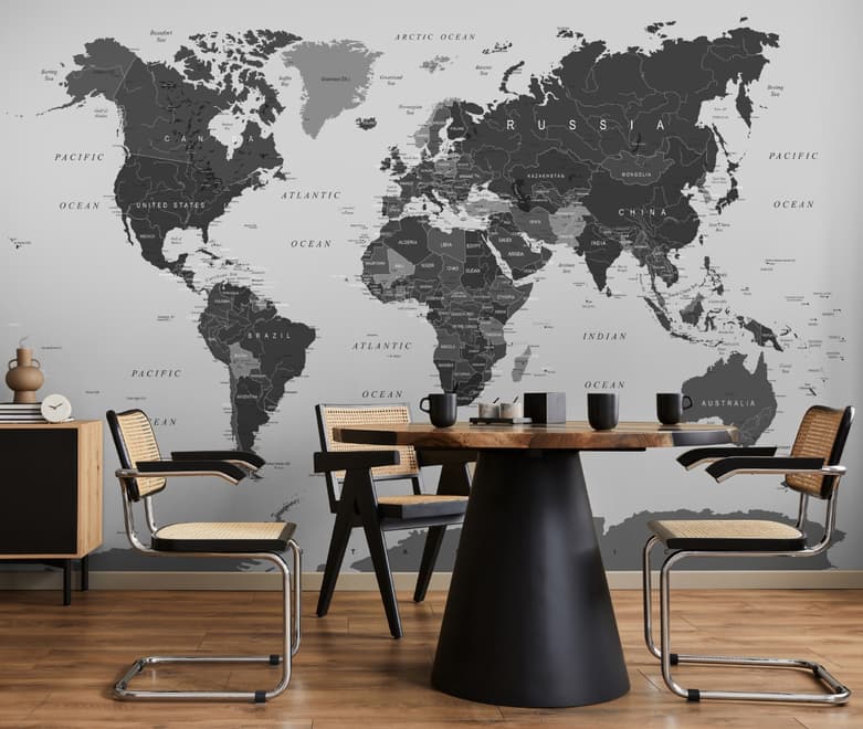 World Map Wallpaper Mural