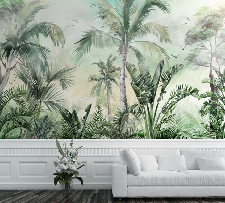 Exotic Palm Tree Landscape Wallpaper Mural