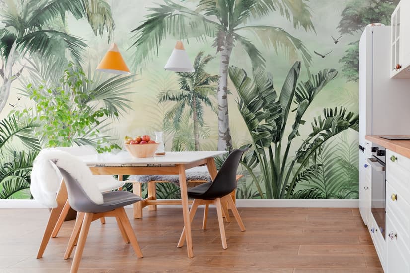 Exotic Palm Tree Landscape Wallpaper Mural
