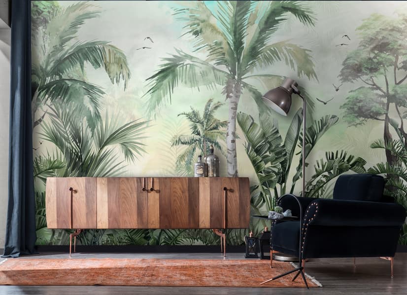 Exotic Palm Tree Landscape Wallpaper Mural