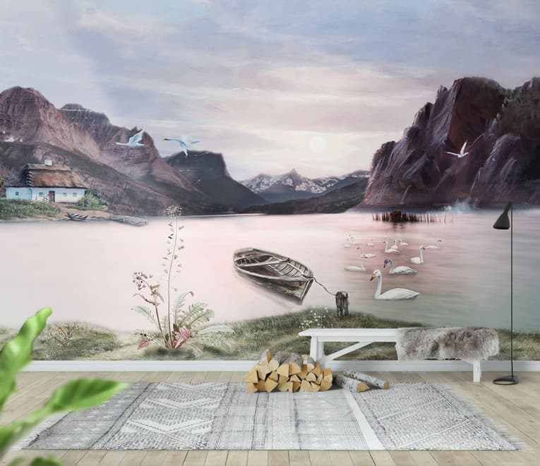 Nature Landscape with Mountains Wallpaper Mural