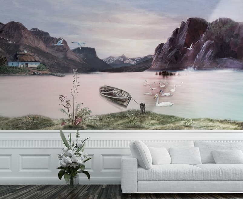 Nature Landscape with Mountains Wallpaper Mural