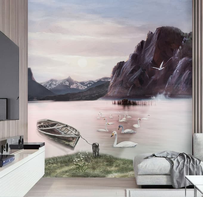 Nature Landscape with Mountains Wallpaper Mural