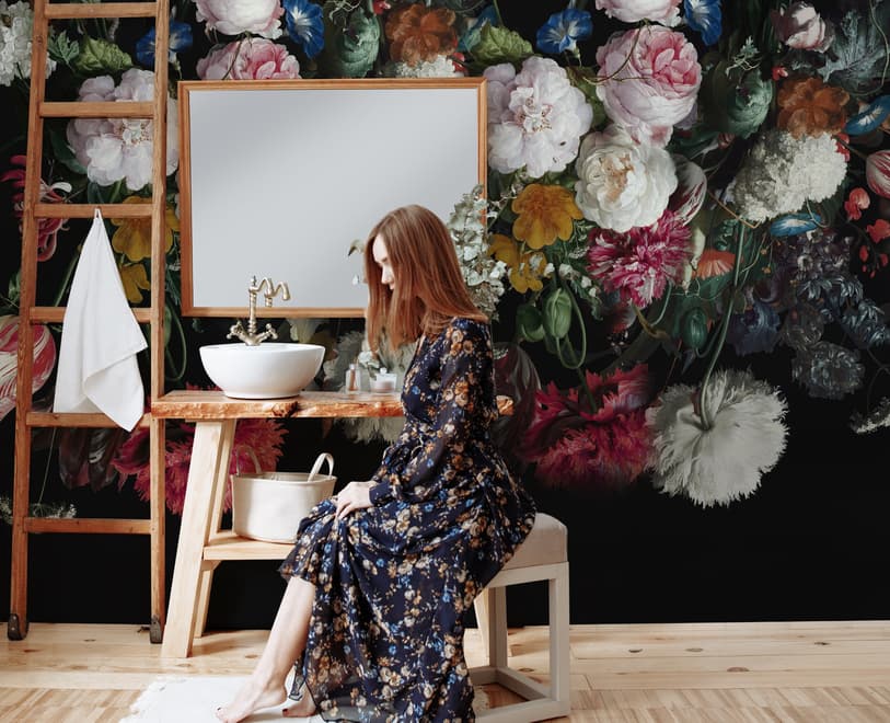Dutch Floral Style Flower Bouquet Wallpaper Mural