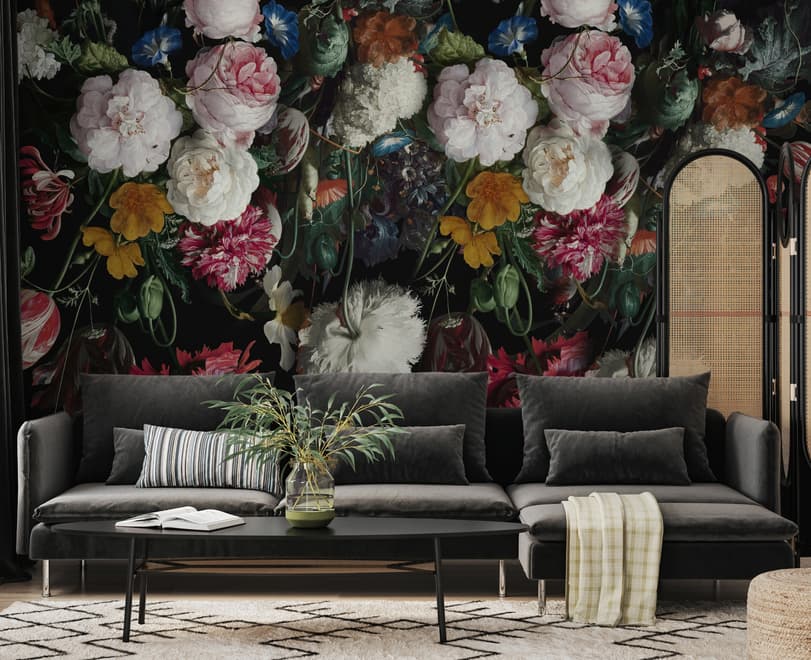 Dutch Floral Style Flower Bouquet Wallpaper Mural