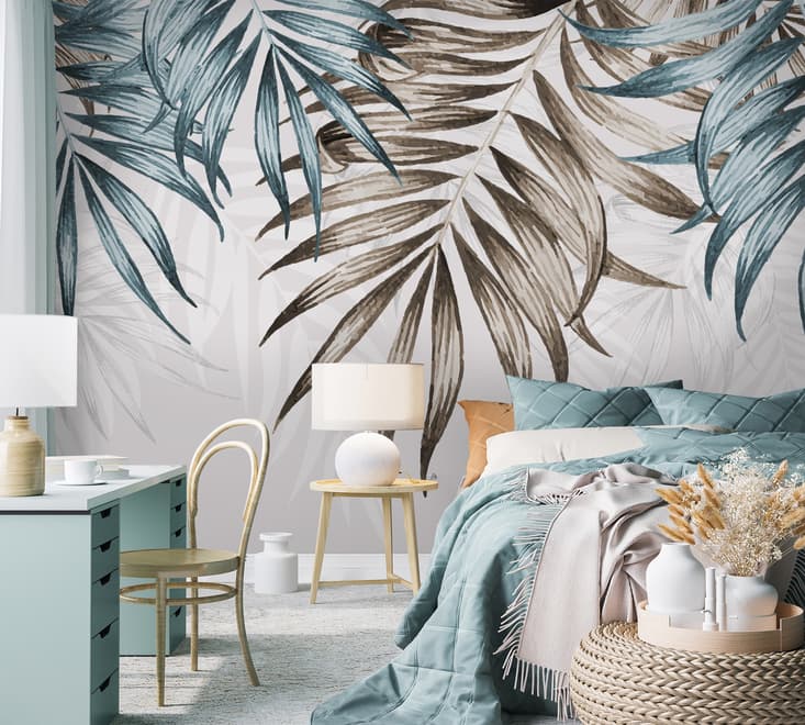 Vintage Palm Leaf Wallpaper Mural