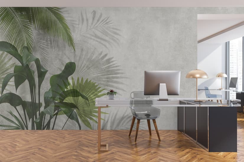 Tropical Green Palm Leaves Wallpaper Mural