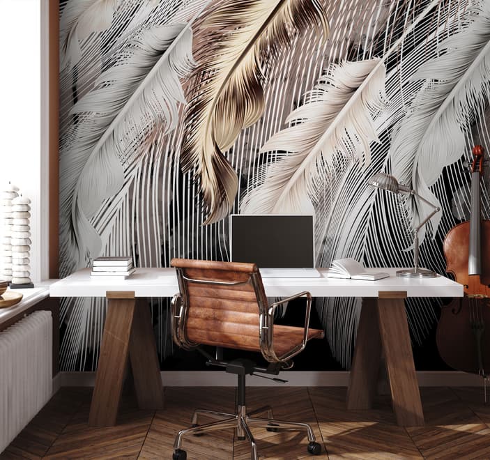 Nordic Light Feathers Wallpaper Mural