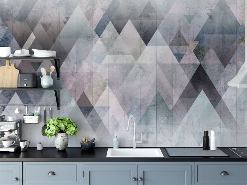 Watercolor Geometric Triangle Pattern Wallpaper Mural