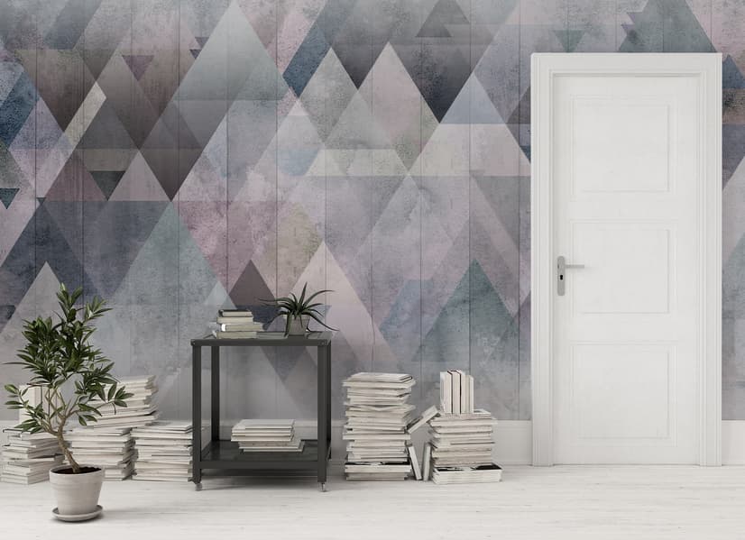 Watercolor Geometric Triangle Pattern Wallpaper Mural