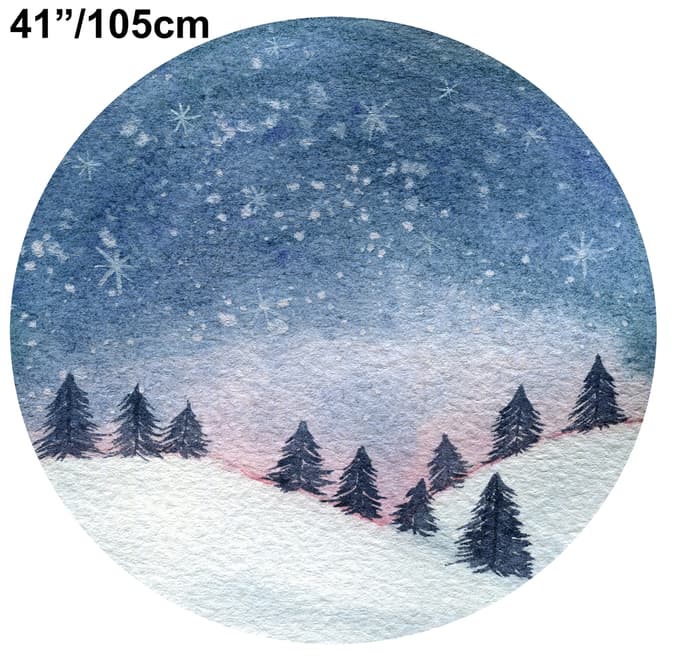 Snowy Forest Circle Landscape Wall Decal Sticker