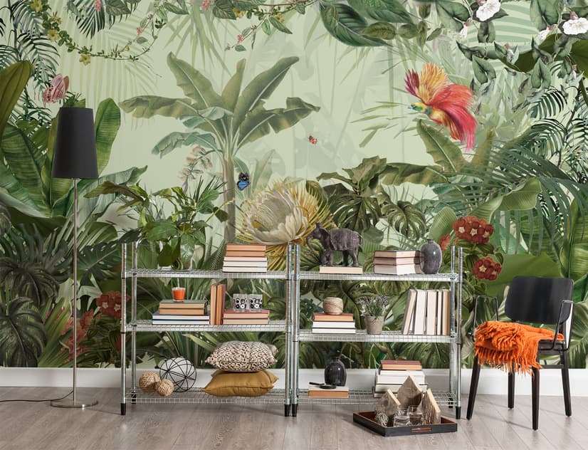 Tropical Jungle Plants Wallpaper Mural