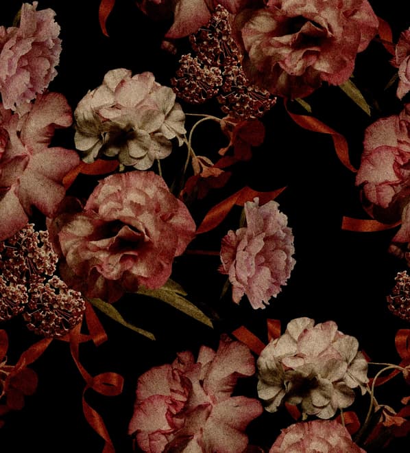 Dark Vintage Floral Wallpaper Mural