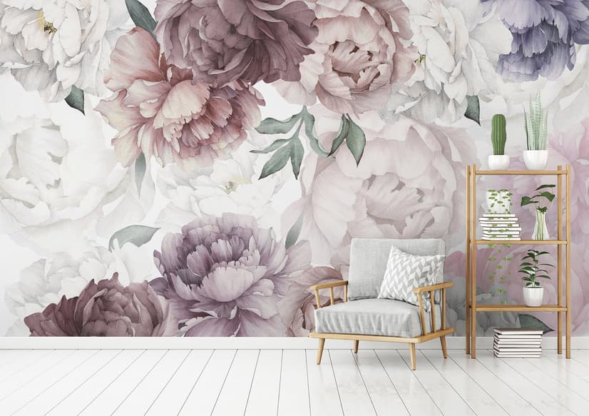 Soft Peony Nursery Floral Wallpaper Mural