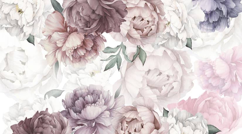 Soft Peony Nursery Floral Wallpaper Mural