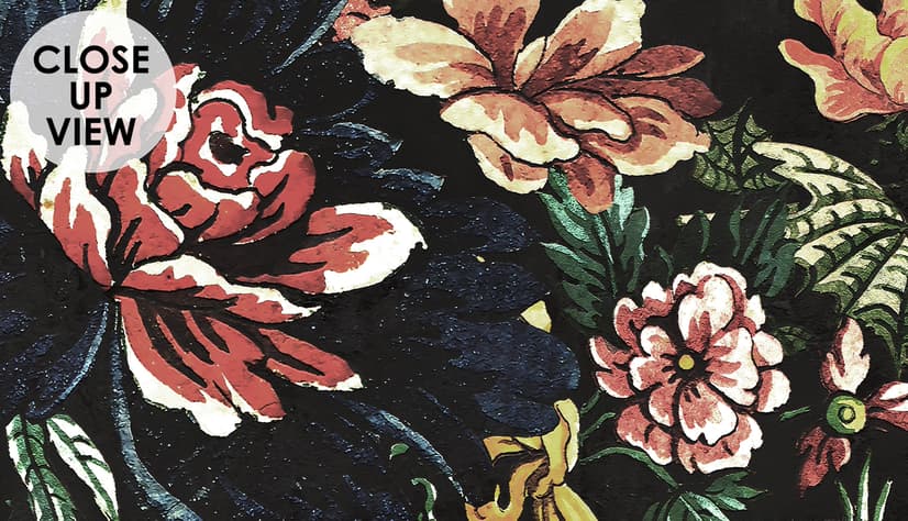 Art Nouveau Dark Floral Wallpaper Mural