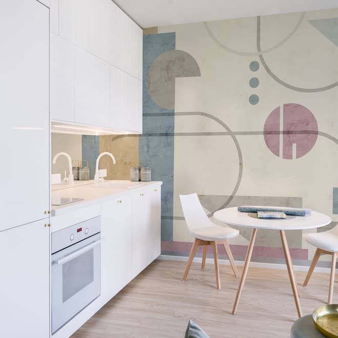 Soft Geometric Shape Art Wallpaper Mural