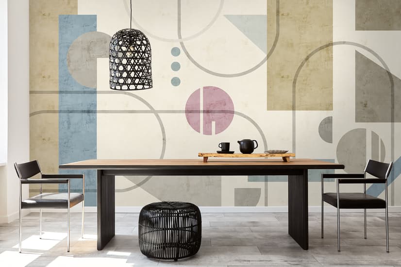 Soft Geometric Shape Art Wallpaper Mural