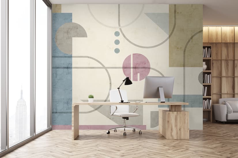 Soft Geometric Shape Art Wallpaper Mural