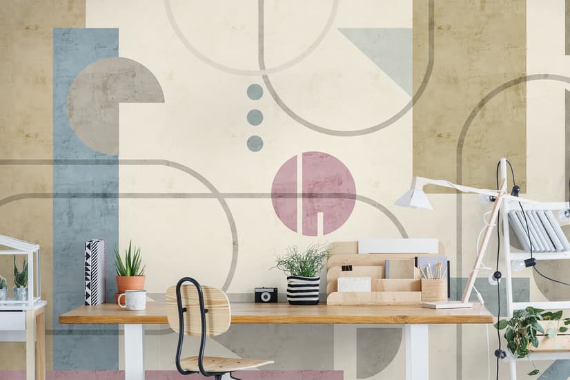 Soft Geometric Shape Art Wallpaper Mural