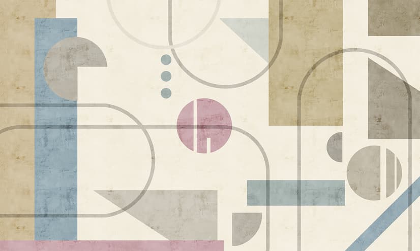 Soft Geometric Shape Art Wallpaper Mural