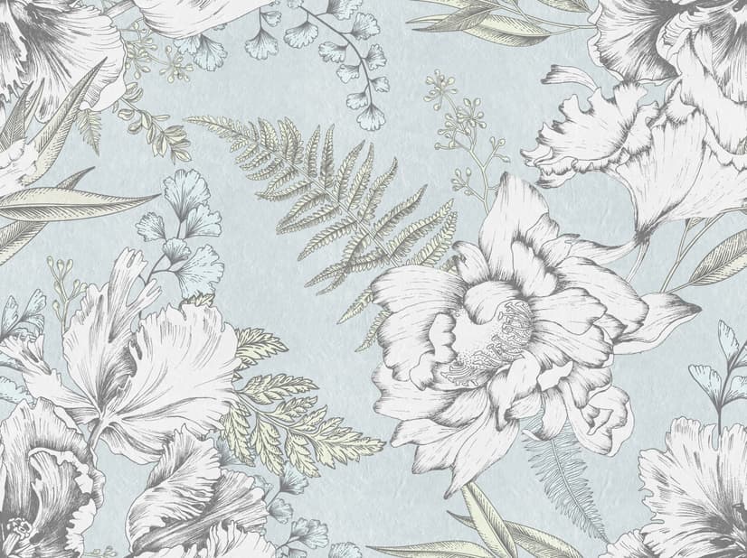 Drawing Floral Bouquet Art Wallpaper Mural