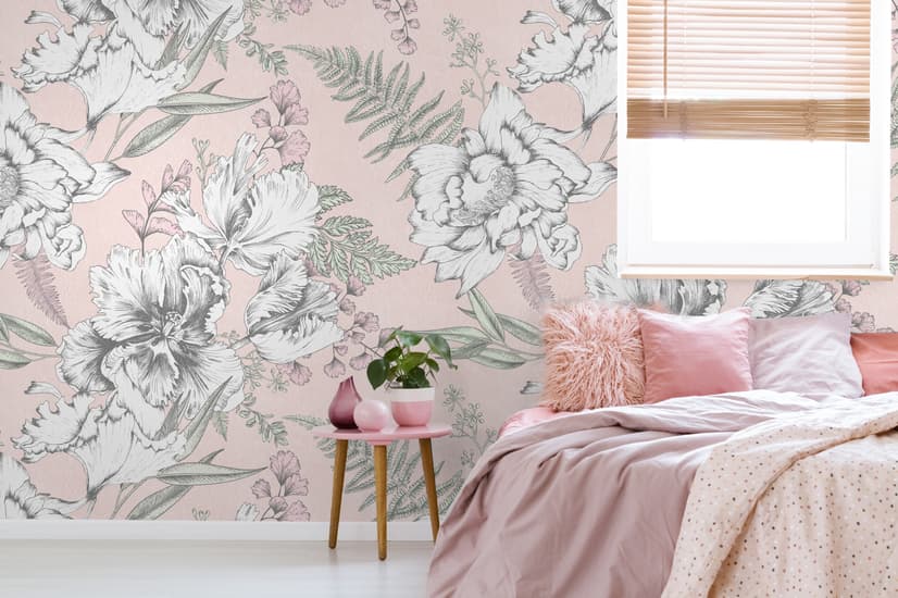 Drawing Floral Bouquet Art Wallpaper Mural