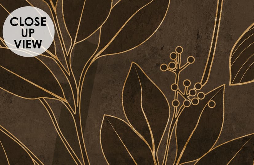Dark Navy Peony Floral Drawing Art Wallpaper Mural