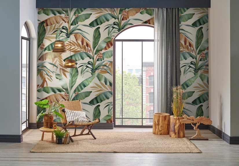 Palm and Banana Leaf Wallpaper Mural