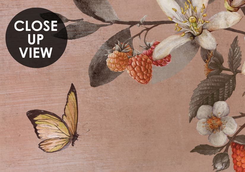 Aquarell Chinoiserie Obstbäume Fototapete