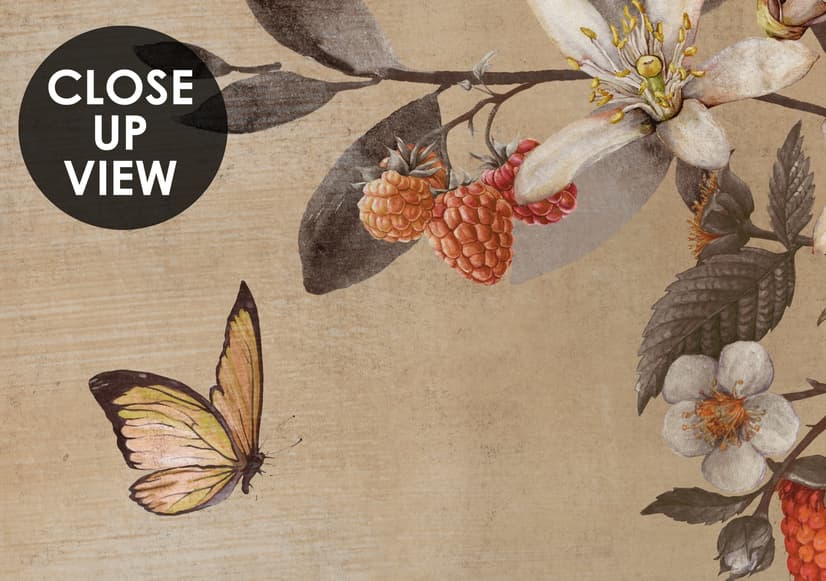 Aquarell Chinoiserie Obstbäume Fototapete