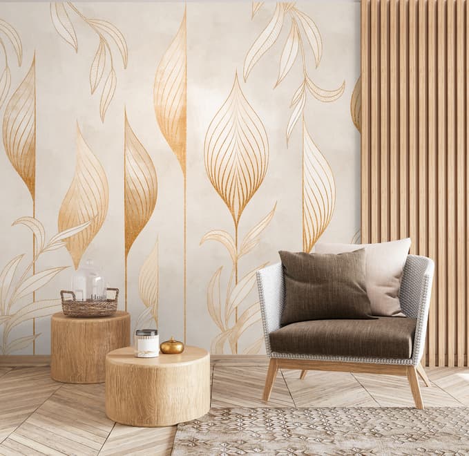 Papier peint lignes art géométrique boho