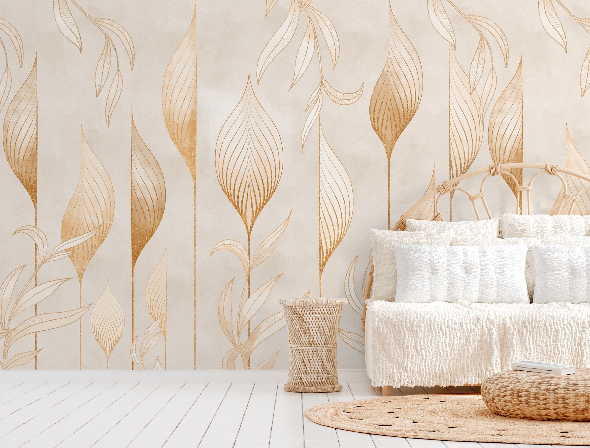 Boho Geometric Art Lines Wallpaper Mural