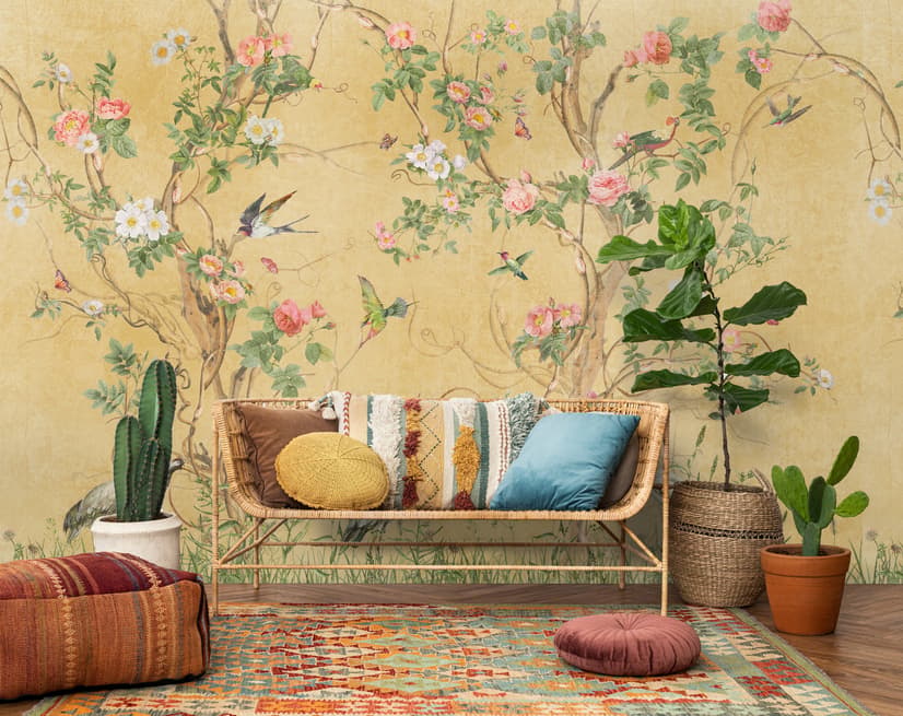 Chinoiserie Peony Tree Wallpaper Mural