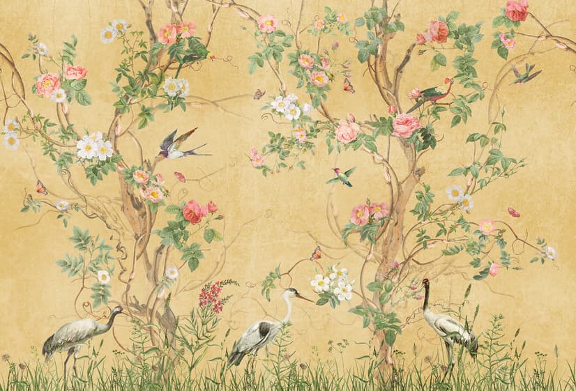 Chinoiserie Peony Tree Wallpaper Mural