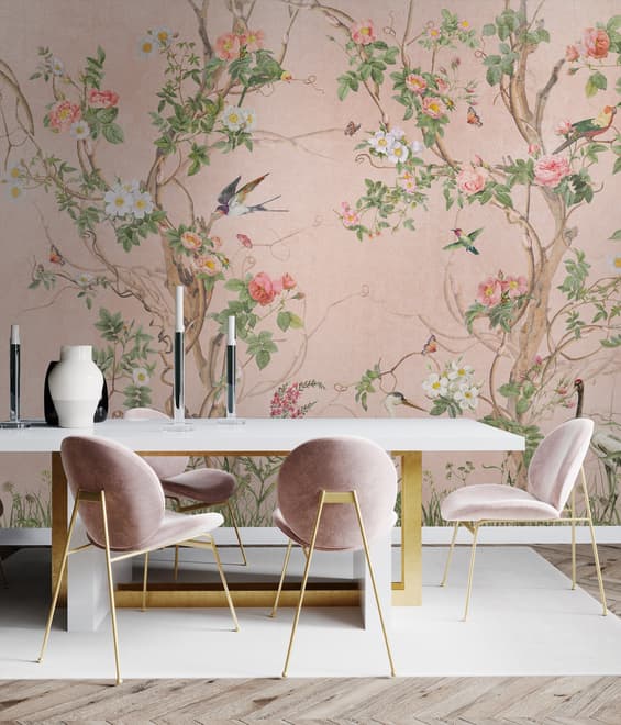 Chinoiserie Peony Tree Wallpaper Mural
