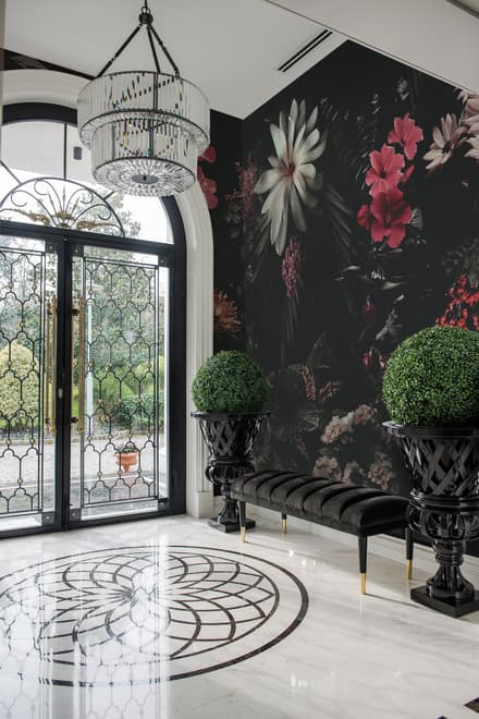 Dark Floral Garden Wallpaper Mural