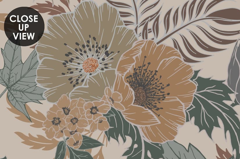 Bohemian Style Anemone Floral Bouquet Wallpaper Mural