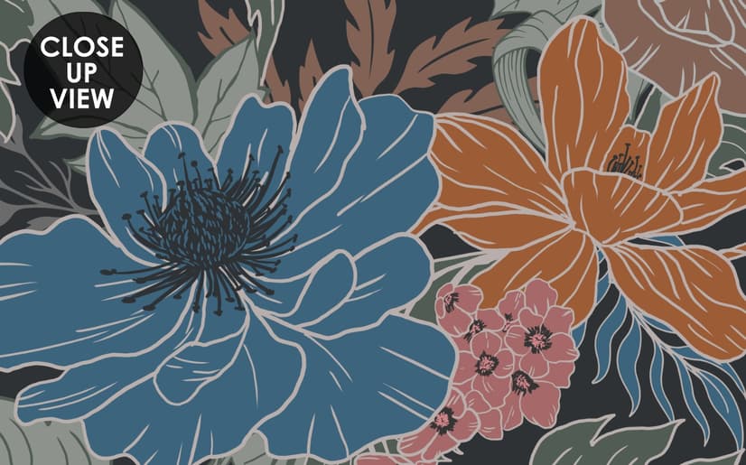 Bohemian Style Anemone Floral Bouquet Wallpaper Mural