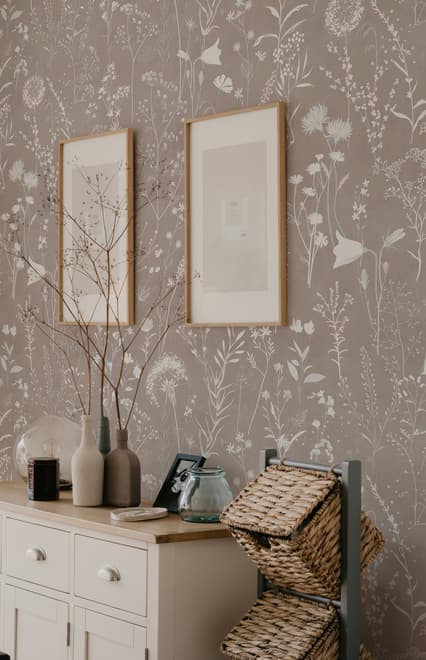 Fototapeten im Bohemian-Stil mit neutralen Wildblumenfarben