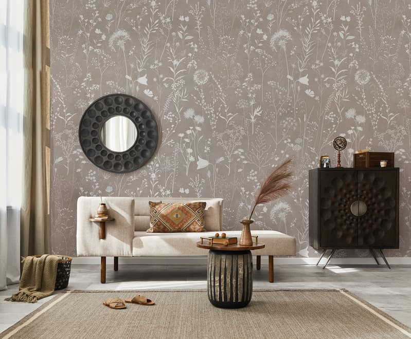 Fototapeten im Bohemian-Stil mit neutralen Wildblumenfarben